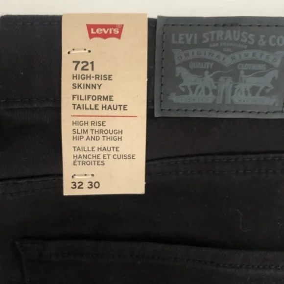 LEVIS 721 BLACK RIPPED JEANS - Picture 5 of 5